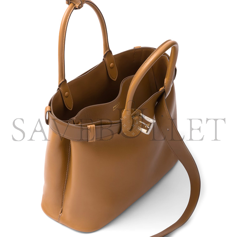 PRADA BUCKLE LARGE LEATHER HANDBAG WITH BELT 1BA416 (37*27*14cm) PRADA BUCKLE LARGE LEATHER HANDBAG WITH BELT 1BA416 (37*27*14cm)